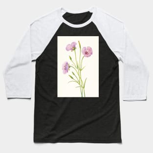 Splendid mariposa lily - Botanical Illustration Baseball T-Shirt